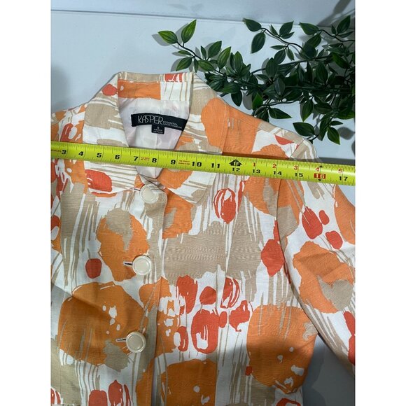 Vintage Kasper Essential Sportswear Floral Jacket With Button Front&Pockets Sz8 - Picture 11 of 13